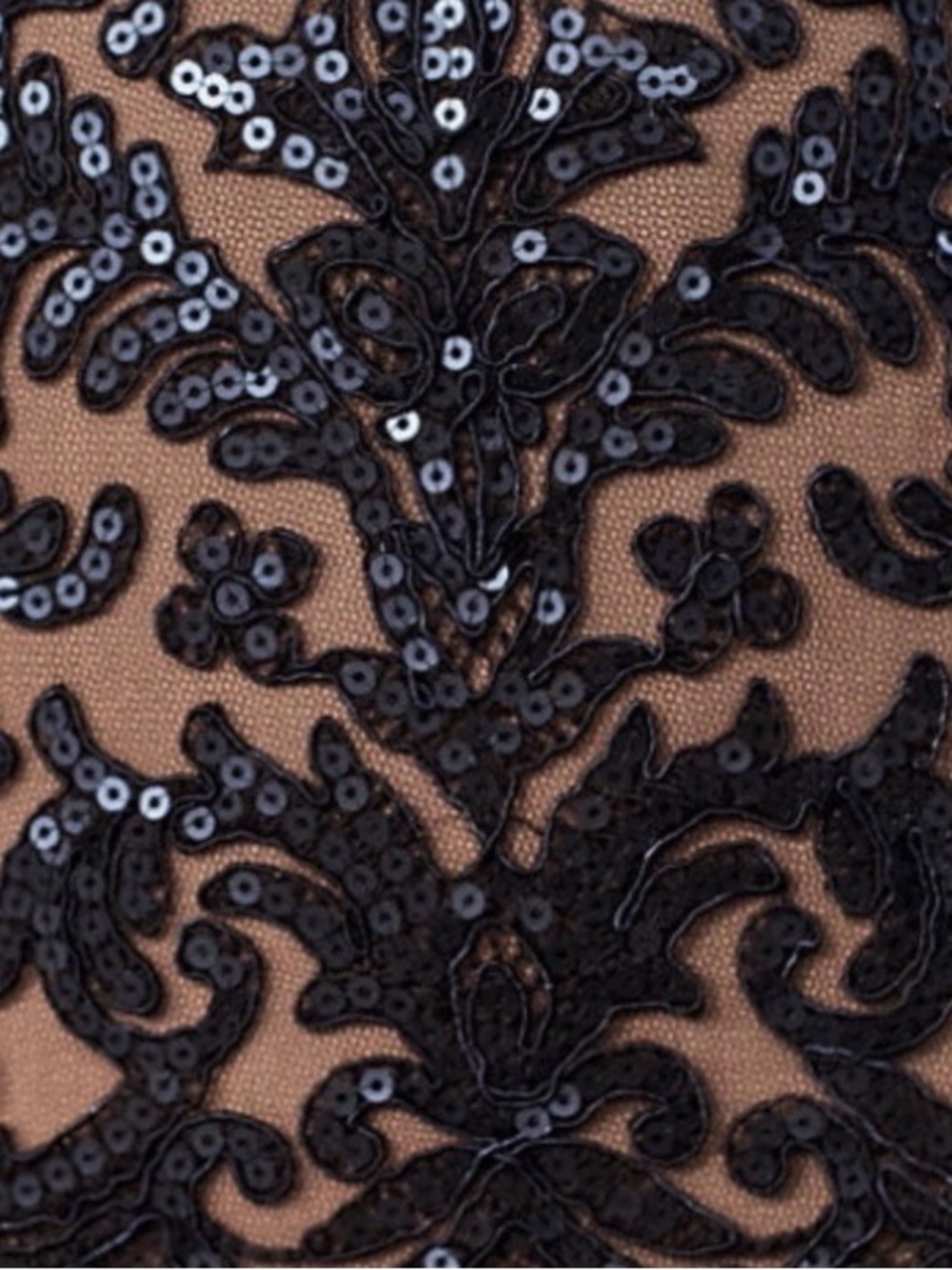 Tadashi Shoji Billie Dress Midnight Navy Blue Lace & Sequins -Size 14 EUC - Picture 6 of 9